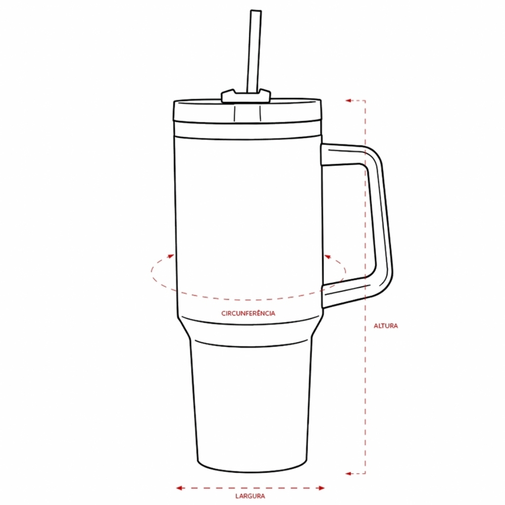 Caneca Térmica Inox Canudo 1,2 Litros — imagem 2