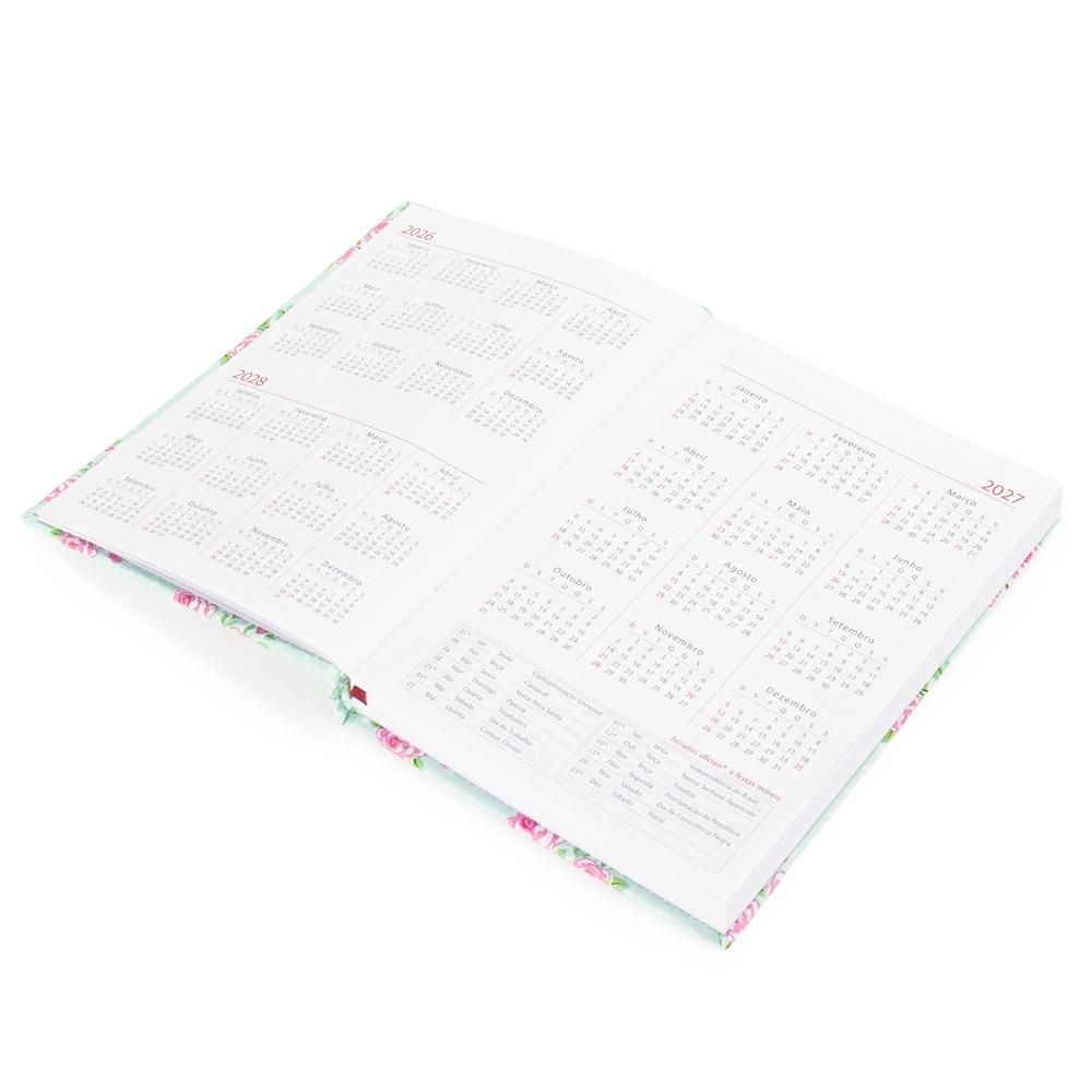Agenda Diária A5 2027 Floral em Couro Sintético — imagem 3
