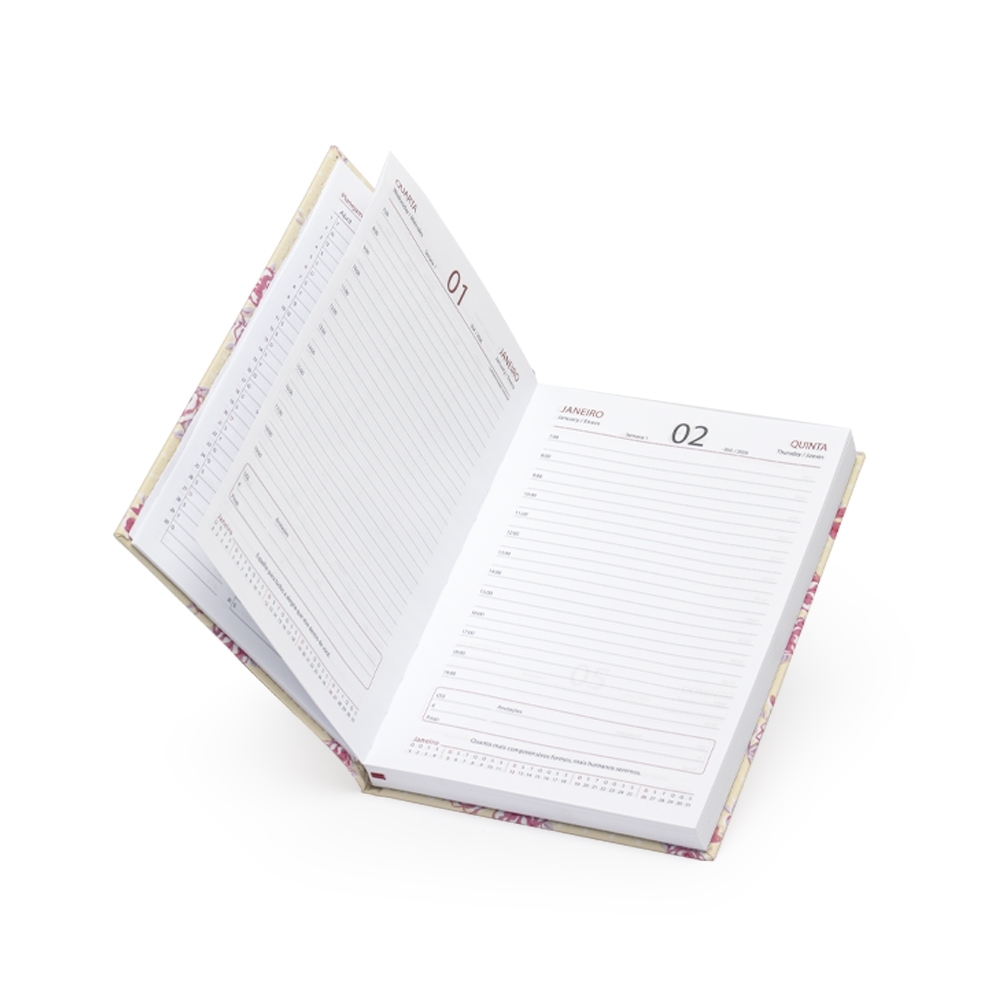 Agenda Diária A5 2027 Floral em Couro Sintético — imagem 2