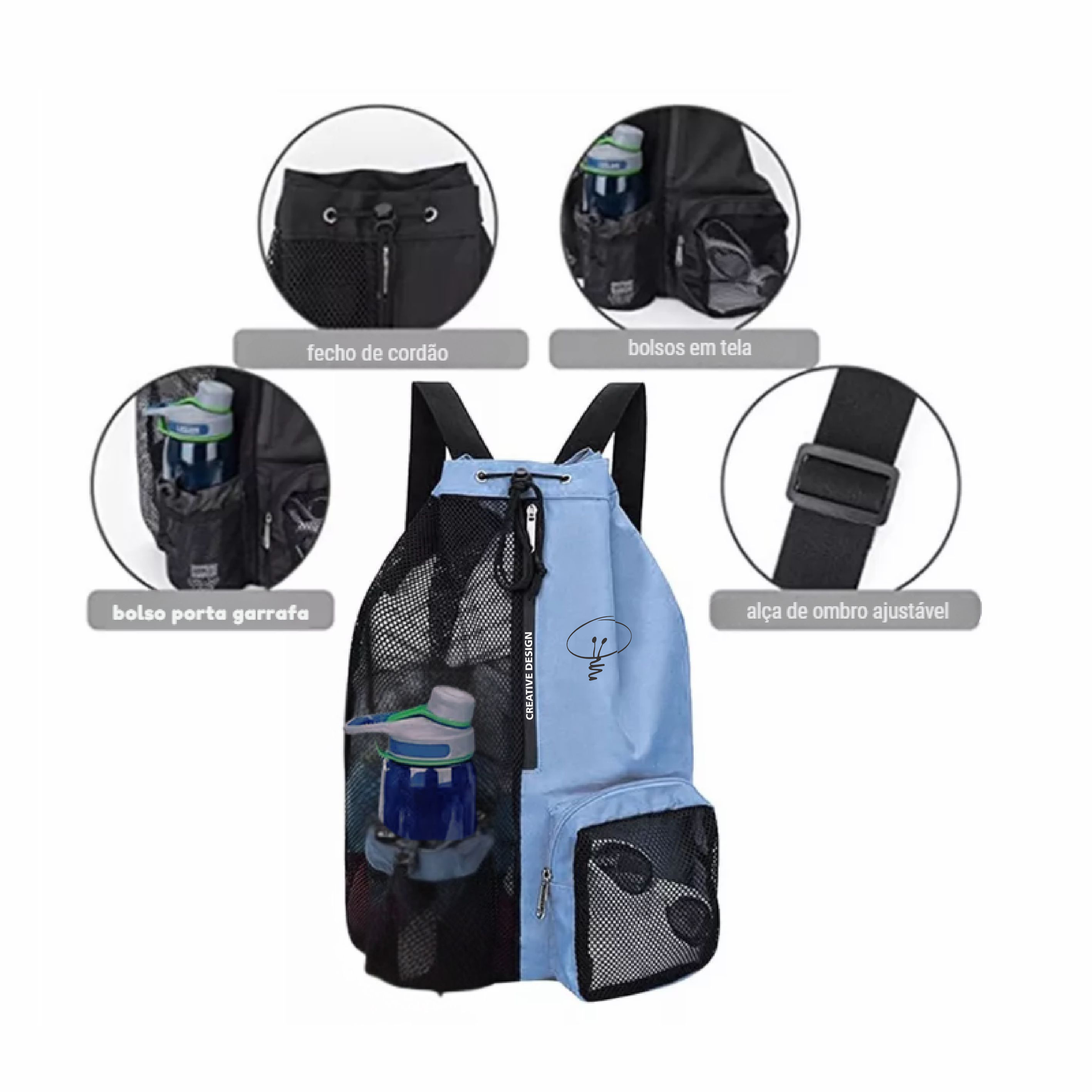 Mochila Esportiva Saco Nylon — imagem 3