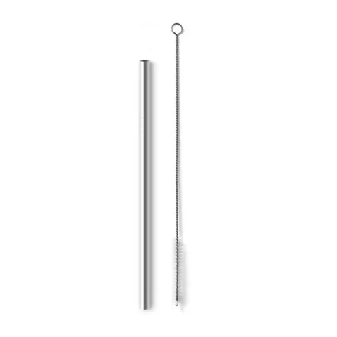 Kit Canudo Inox + Escova de Limpeza
