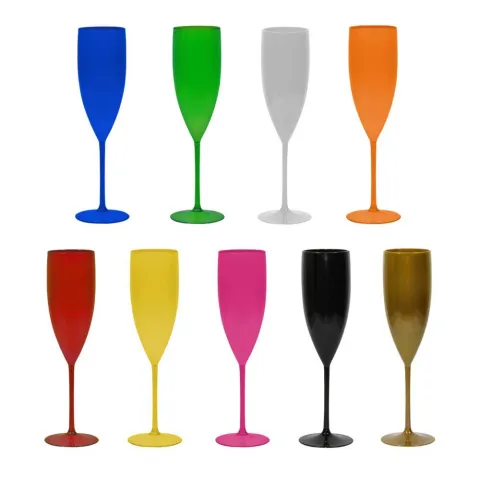 Taça Champagne Plástica Leitosa 160ml