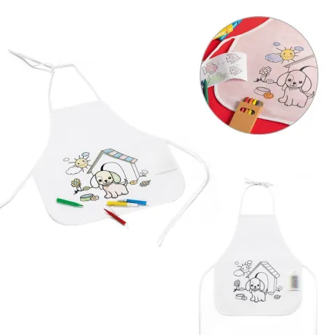 Avental Infantil Personalizado de Colorir com Giz de Cera